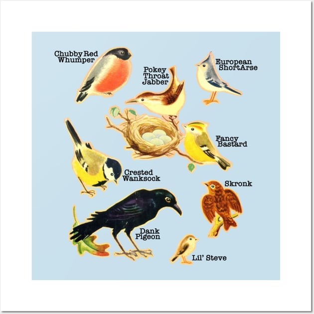 Funny Birds Of The World Names Wall Art by DankFutura